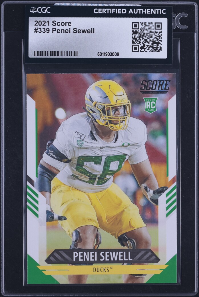 2021 Score Football Penei Sewell ROOKIE #339 CGC AUTH