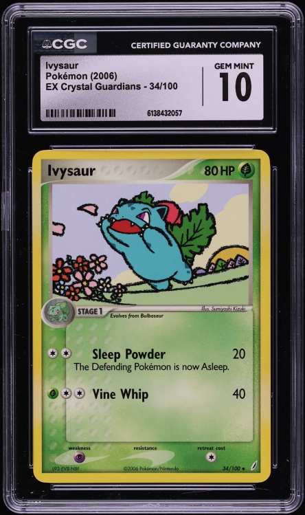 2006 Pokemon EX Crystal Guardians Ivysaur #34 CGC 10 GEM MINT