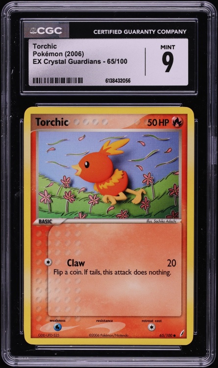 2006 Pokemon EX Crystal Guardians Torchic #65 CGC 9 MINT