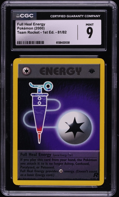 2000 Pokemon Team Rocket 1st Edition Full Heal Energy #81 CGC 9 MINT