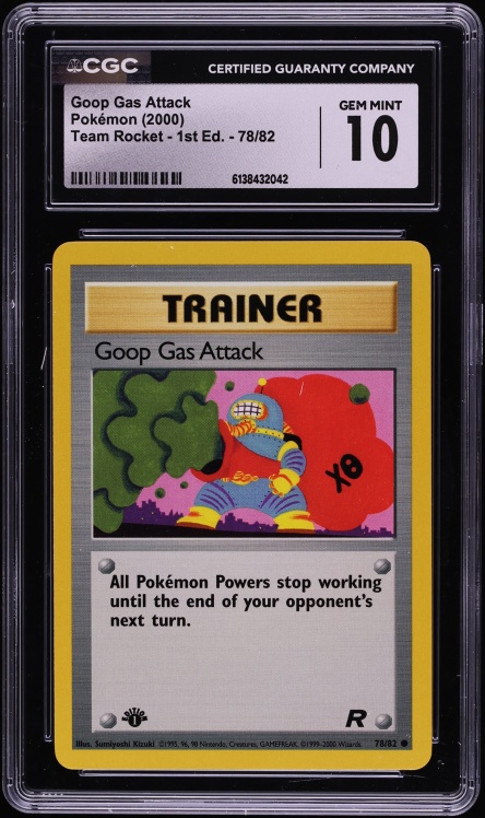 2000 Pokemon Team Rocket 1st Edition Goop Gas Attack #78 CGC 10 GEM MINT