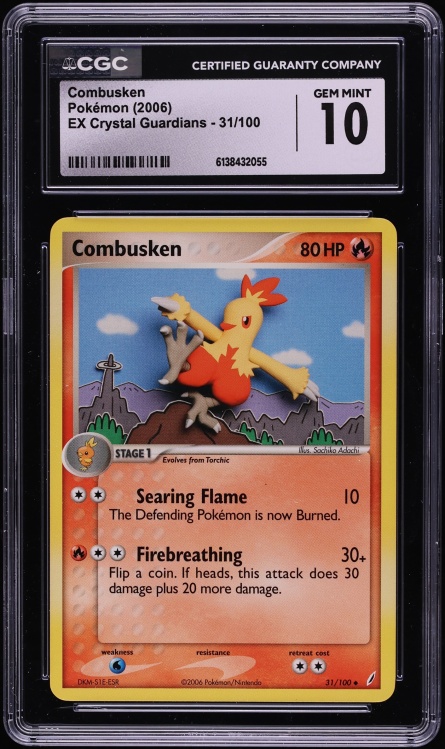 2006 Pokemon EX Crystal Guardians Combusken #31 CGC 10 GEM MINT