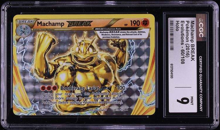 2016 Pokemon XY Evolutions Holo Machamp BREAK #60 CGC 9 MINT