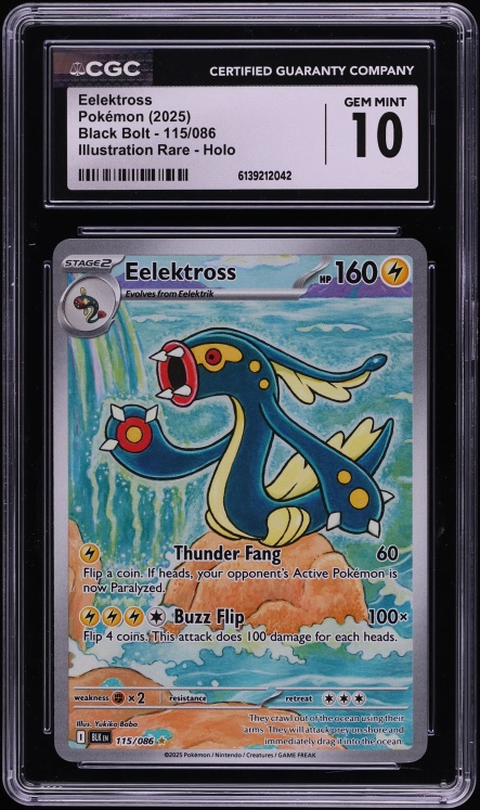 2025 Pokemon Scarlet & Violet Black Bolt IR Eelektross #115 CGC 10 GEM MINT