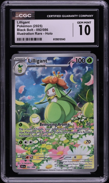 2025 Pokemon Scarlet & Violet Black Bolt IR Lilligant #92 CGC 10 GEM MINT