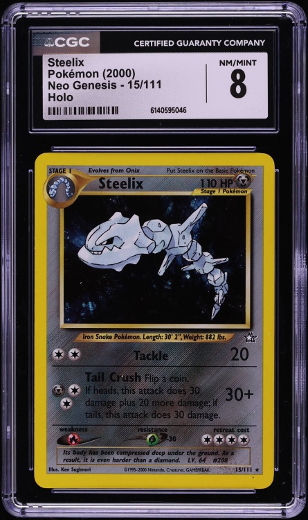 2000 Pokemon Neo Genesis Holo Steelix #15 CGC 8 NM-MT