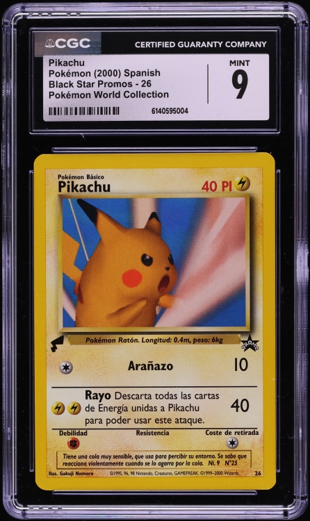 2000 Pokemon Spanish World Collection Pikachu #26 CGC 9 MINT