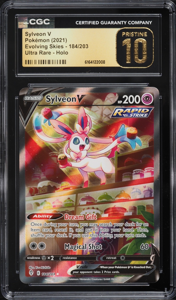 2021 Pokemon Sword & Shield Evolving Skies Alt Art Sylveon V #184 CGC 10 PRISTINE