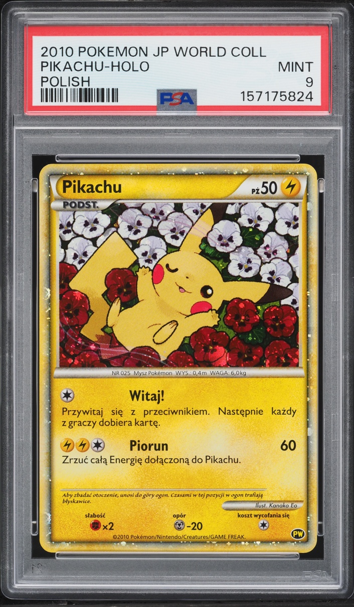 2010 Pokemon Polish World Collection Holo Pikachu PSA 9 MINT