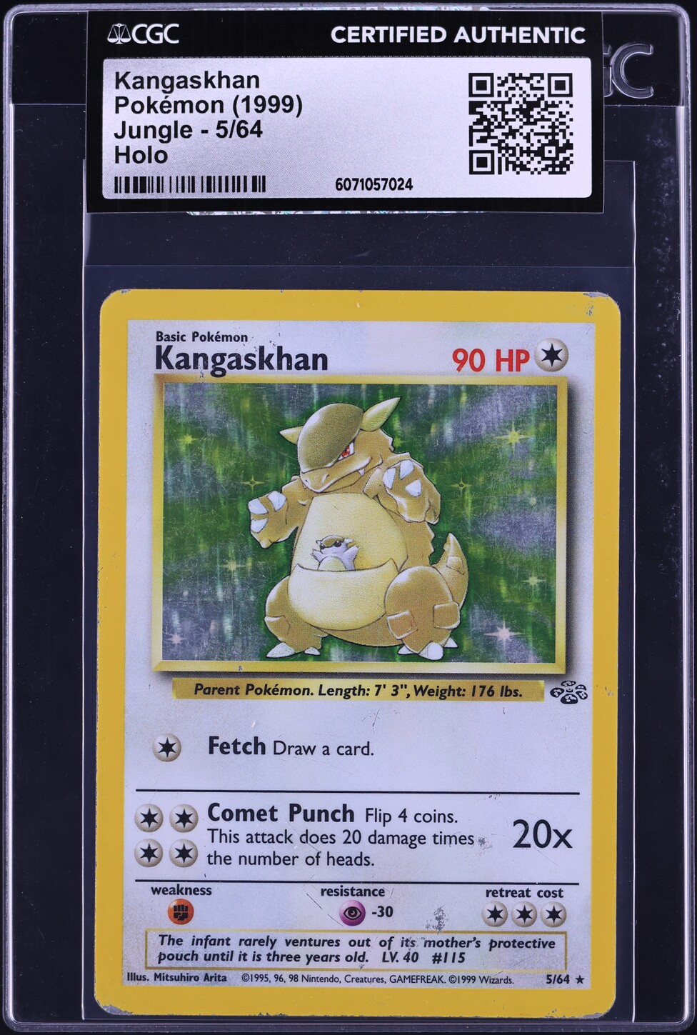 1999 Pokemon Jungle Holo Kangaskhan #5 CGC AUTH