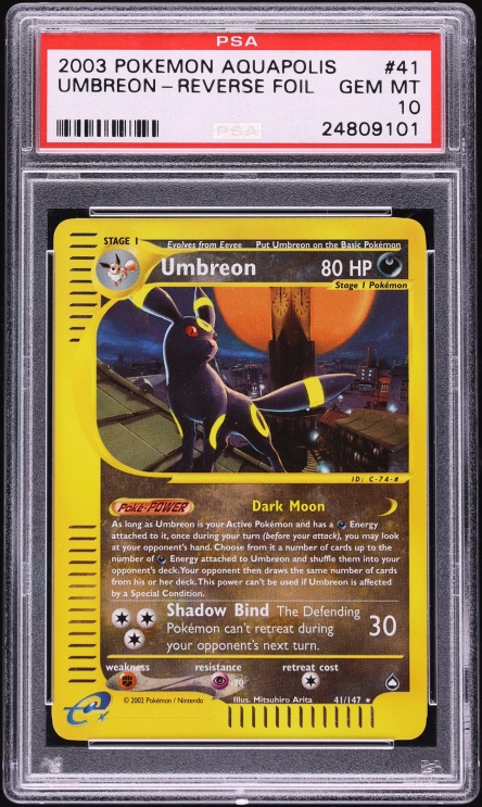 2003 Pokemon Aquapolis Reverse Holo Umbreon #41 PSA 10 GEM MINT