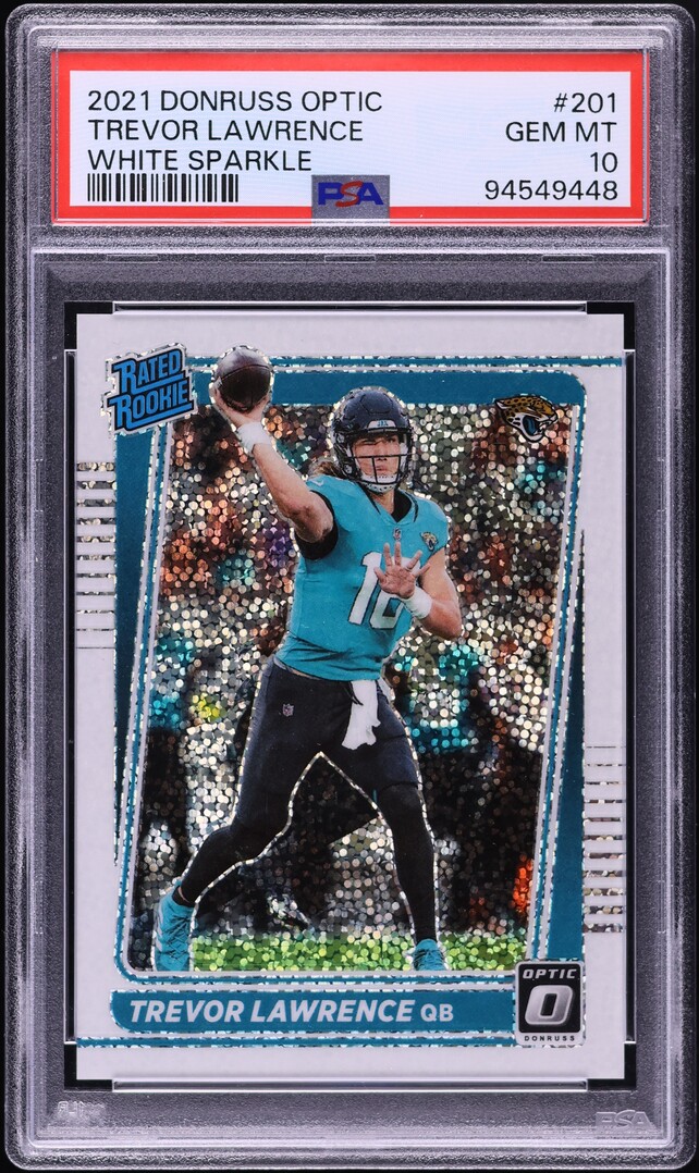 2021 Donruss Optic White Sparkle Trevor Lawrence ROOKIE #201 PSA 10 GEM MINT