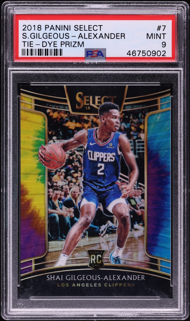 2018 Select Concourse Tie-Dye Prizm Shai Gilgeous-Alexander ROOKIE /25 #7 PSA 9 MINT