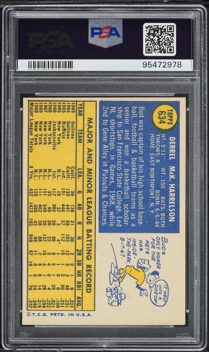 1970 Topps Bud Harrelson #634 PSA 4 VGEX