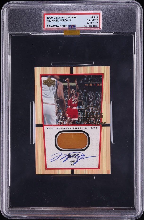 1999 Upper Deck Final Floor Michael Jordan PATCH AUTO DNA 10 #FF12 PSA 6 EXMT