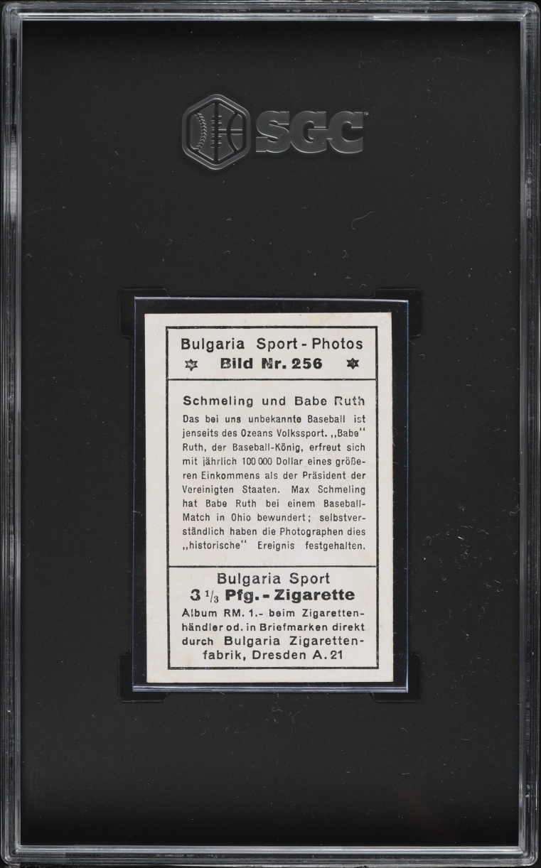 1932 Bulgaria Sport Max Schmeling Babe Ruth #256 SGC 2.5 GD+