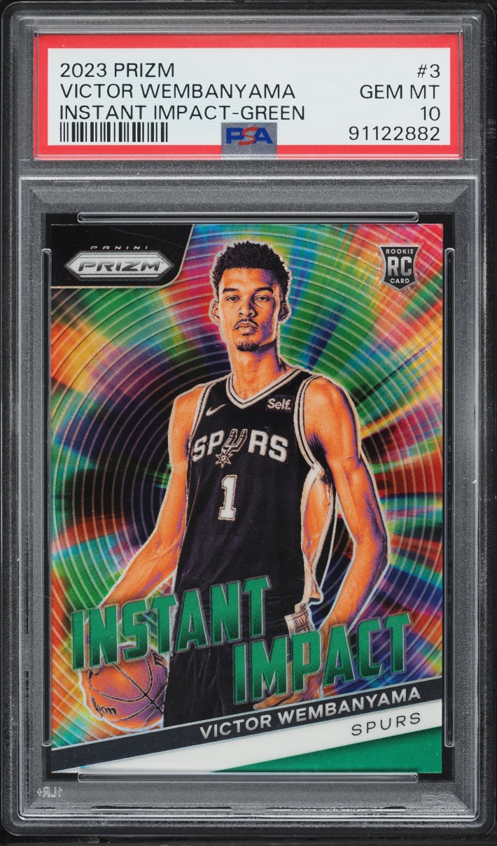 2023 Panini Prizm Instant Impact Green Victor Wembanyama ROOKIE #3 PSA 10 GEM MINT