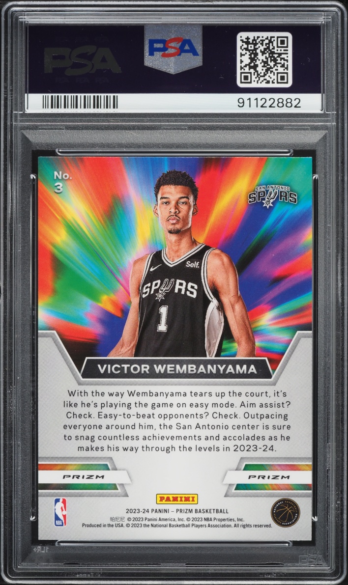 2023 Panini Prizm Instant Impact Green Victor Wembanyama ROOKIE #3 PSA 10 GEM MINT