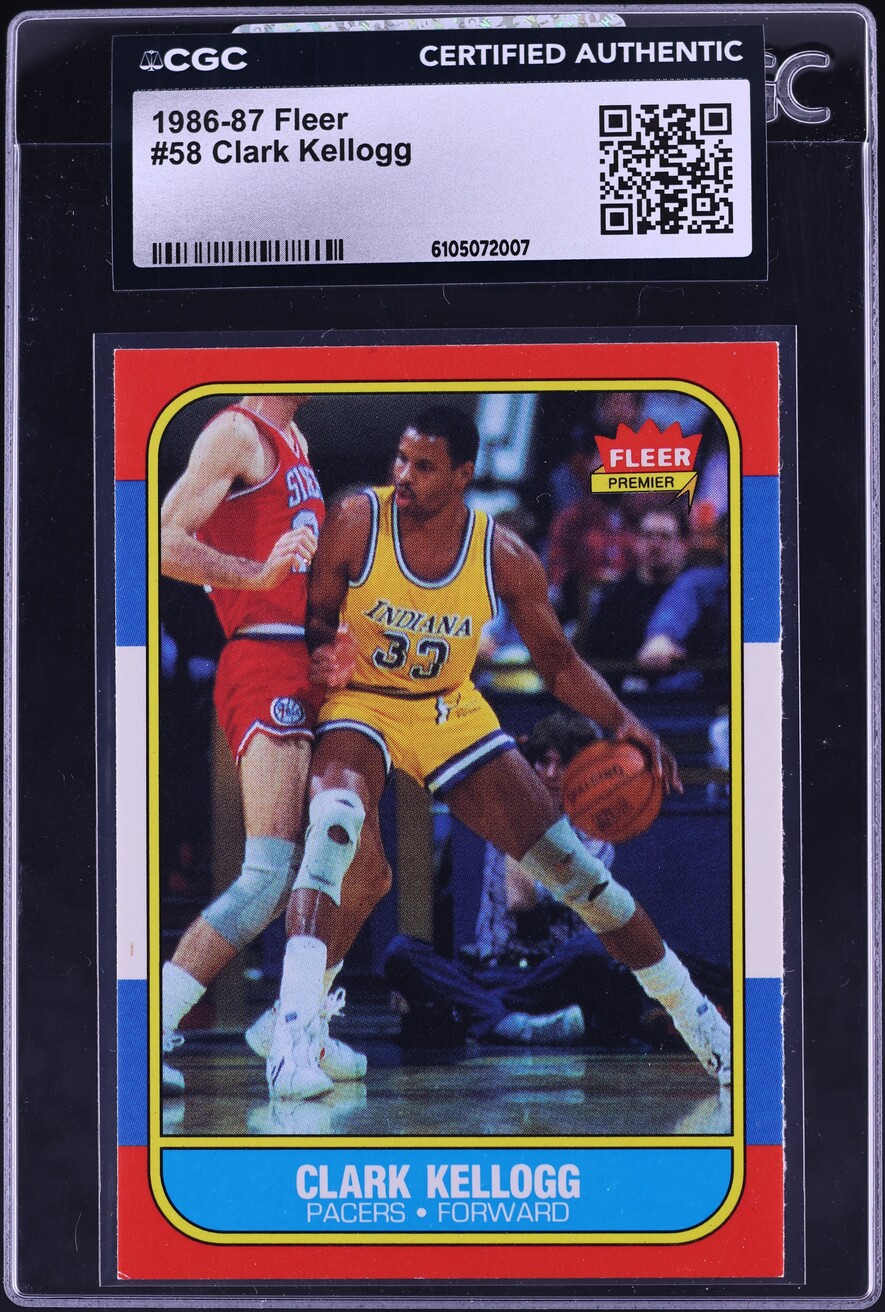 1986 Fleer Basketball Clark Kellogg #58 CGC AUTH