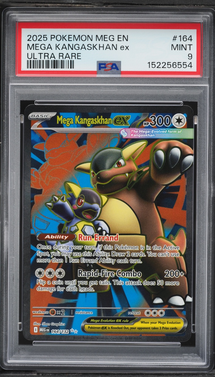 2025 Pokemon Mega Evolution Full Art Mega Kangaskhan EX #164 PSA 9 MINT