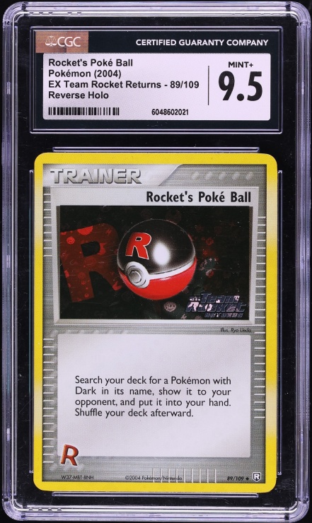 2004 Pokemon EX Team Rocket Returns Reverse Holo Rocket's Poke Ball #89 CGC 9.5 MINT+