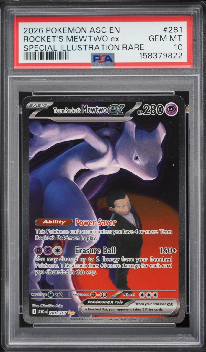 2026 Pokemon Mega Evolution Ascended Heroes SIR Rocket's Mewtwo ex #281 PSA 10 GEM MINT
