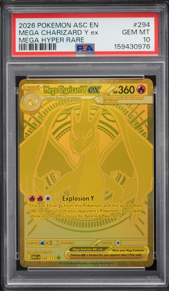 2026 Pokemon Mega Evolution Ascended Heroes MHR Mega Charizard Y ex #294 PSA 10 GEM MINT