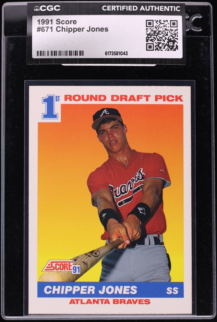 1991 Score Chipper Jones ROOKIE #671 CGC AUTH