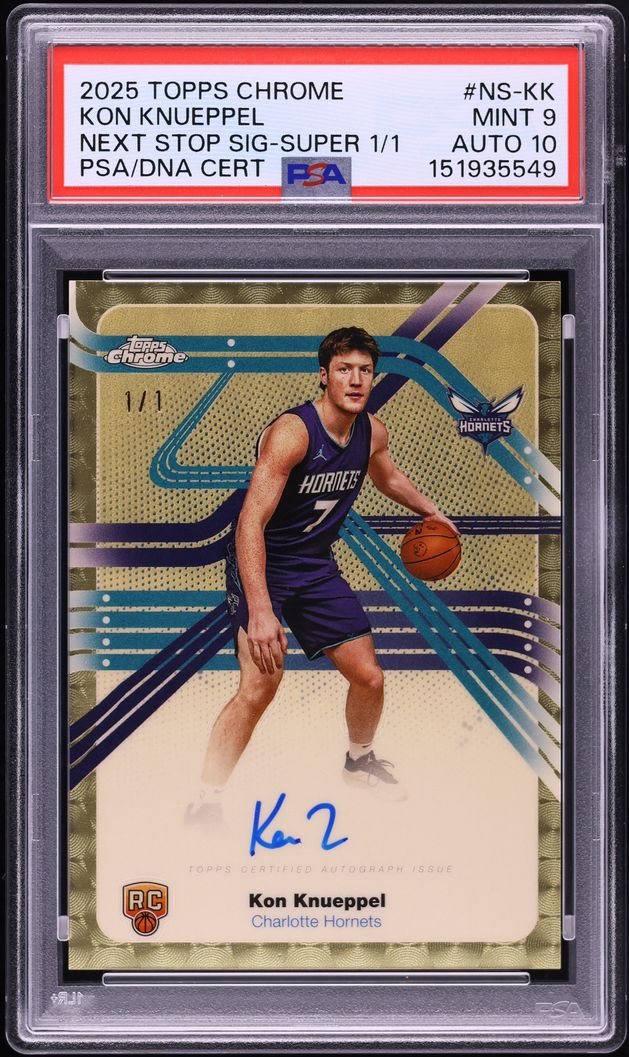 2025 Topps Chrome Next Stop Superfractor Kon Knueppel ROOKIE AUTO DNA 10 1/1 #NS-KK PSA 9 MINT