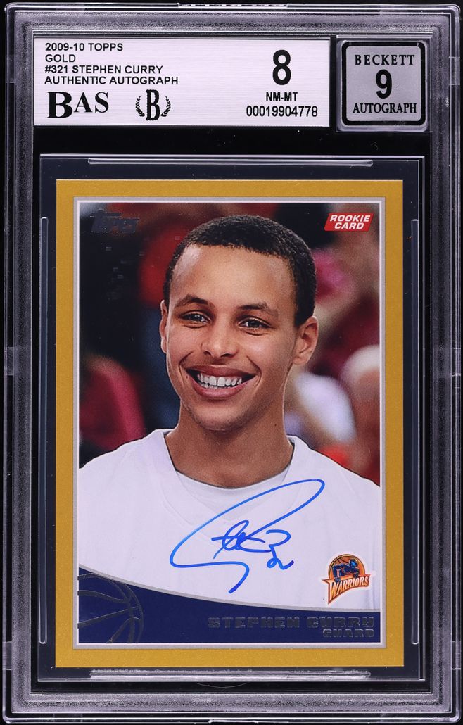 2009 Topps Gold Stephen Curry ROOKIE AUTO /2009 #321 BAS BGS 8 NM-MT