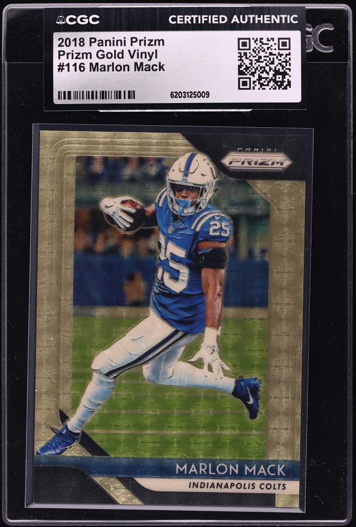 2018 Panini Prizm Gold Vinyl Marlon Mack 1/5 #116 CGC AUTH