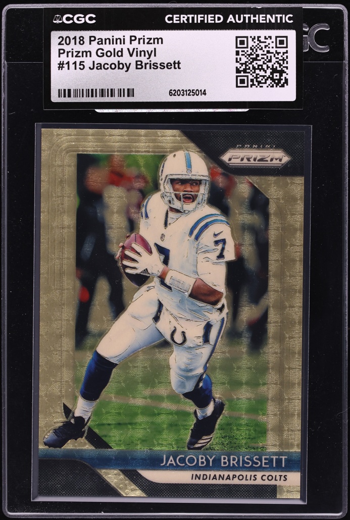 2018 Panini Prizm Gold Vinyl Jacoby Brissett 1/5 #115 CGC AUTH