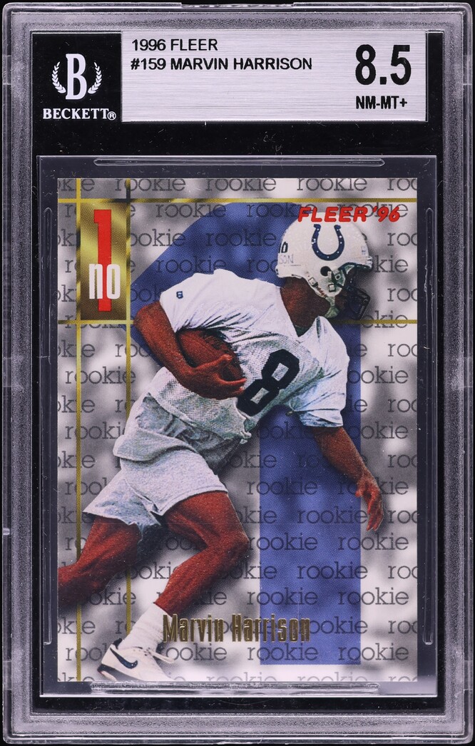 1996 Fleer Football Marvin Harrison ROOKIE #159 BGS 8.5 NM-MT+