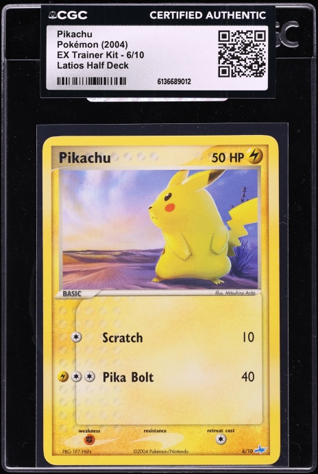 2004 Pokemon EX Trainer Kit Latios Half Deck Pikachu #6 CGC AUTH