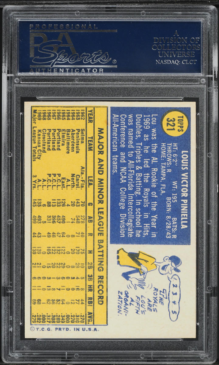 1970 Topps Lou Piniella #321 PSA 8 NM-MT