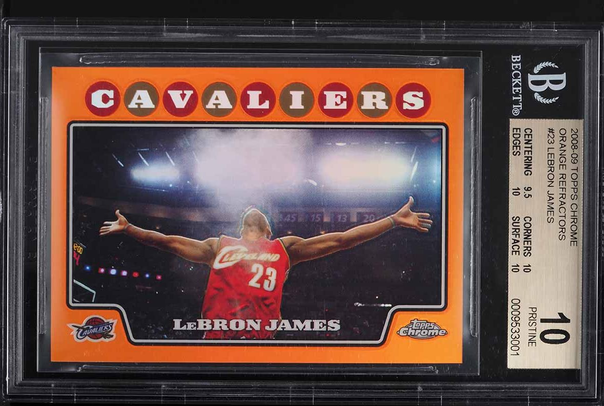 2008 Topps Chrome Orange Refractor LeBron James /499 #23 BGS 10 PRISTINE