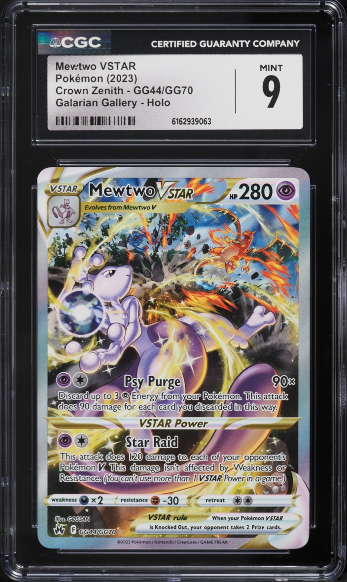 2023 Pokemon SWSH Crown Zenith Galarian Gallery Alt Art Mewtwo VSTAR #GG44 CGC 9 MINT
