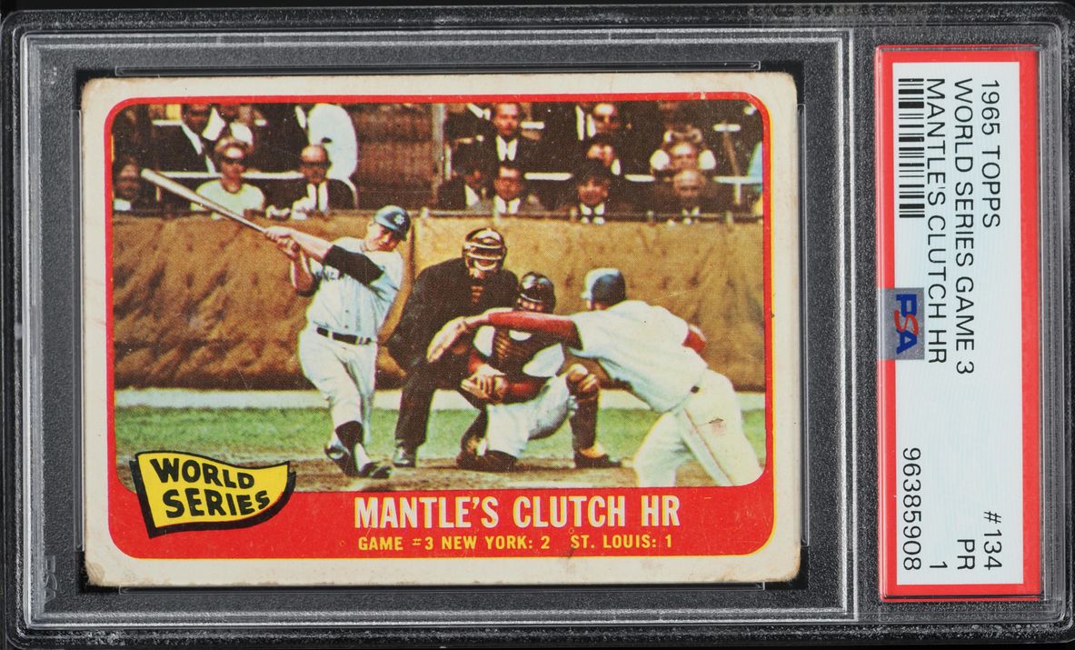 1965 Topps Mickey Mantle WORLD SERIES GAME 3 #134 PSA 1 PR
