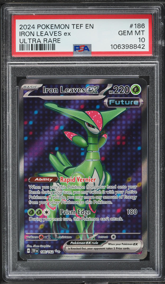 2024 Pokemon Scarlet & Violet Temporal Forces Iron Leaves ex #186 PSA 10 GEM