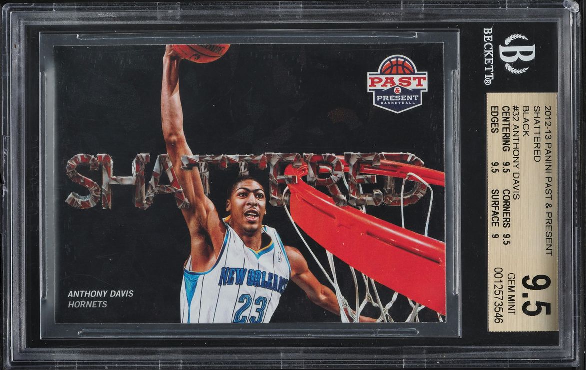 2012 Panini Past & Present Shattered Black Anthony Davis ROOKIE #32 BGS 9.5 - Main Image