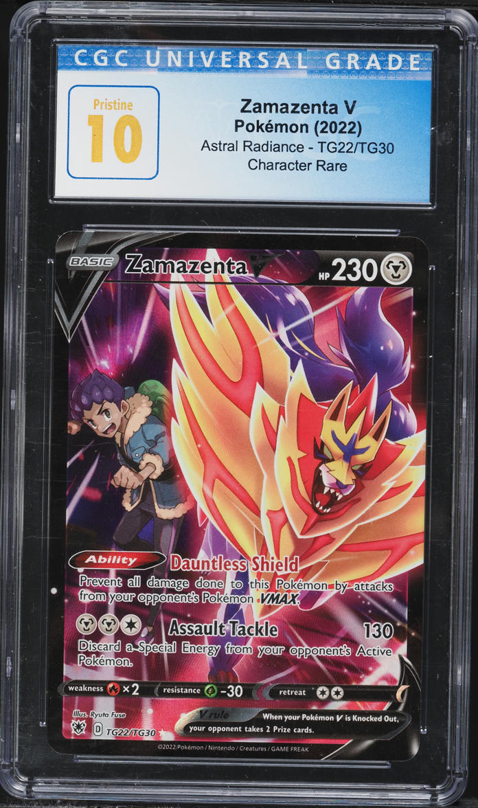 2022 Pokemon Sword & Shield Astral Radiance CHR Zamazenta V #TG22 CGC 10 PRISTINE