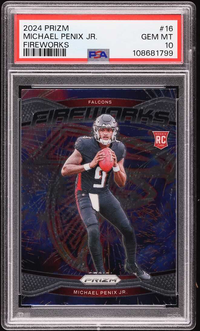 2024 Panini Prizm Fireworks Michael Penix Jr. ROOKIE #16 PSA 10 GEM MINT