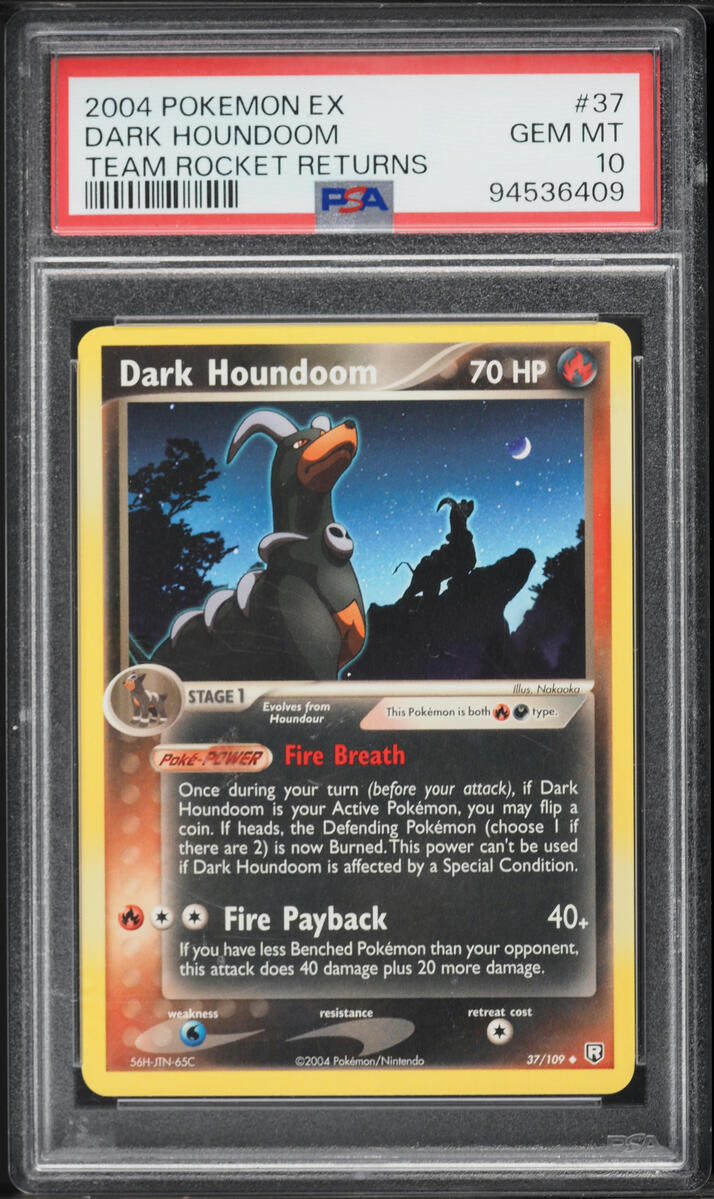 2004 Pokemon EX Team Rocket Returns Dark Houndoom #37 PSA 10 GEM MINT