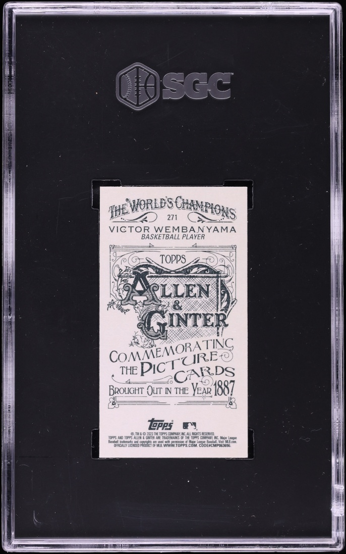 2023 Topps Allen & Ginter Mini A & G Back Victor Wembanyama ROOKIE #271 SGC 10 GEM MINT