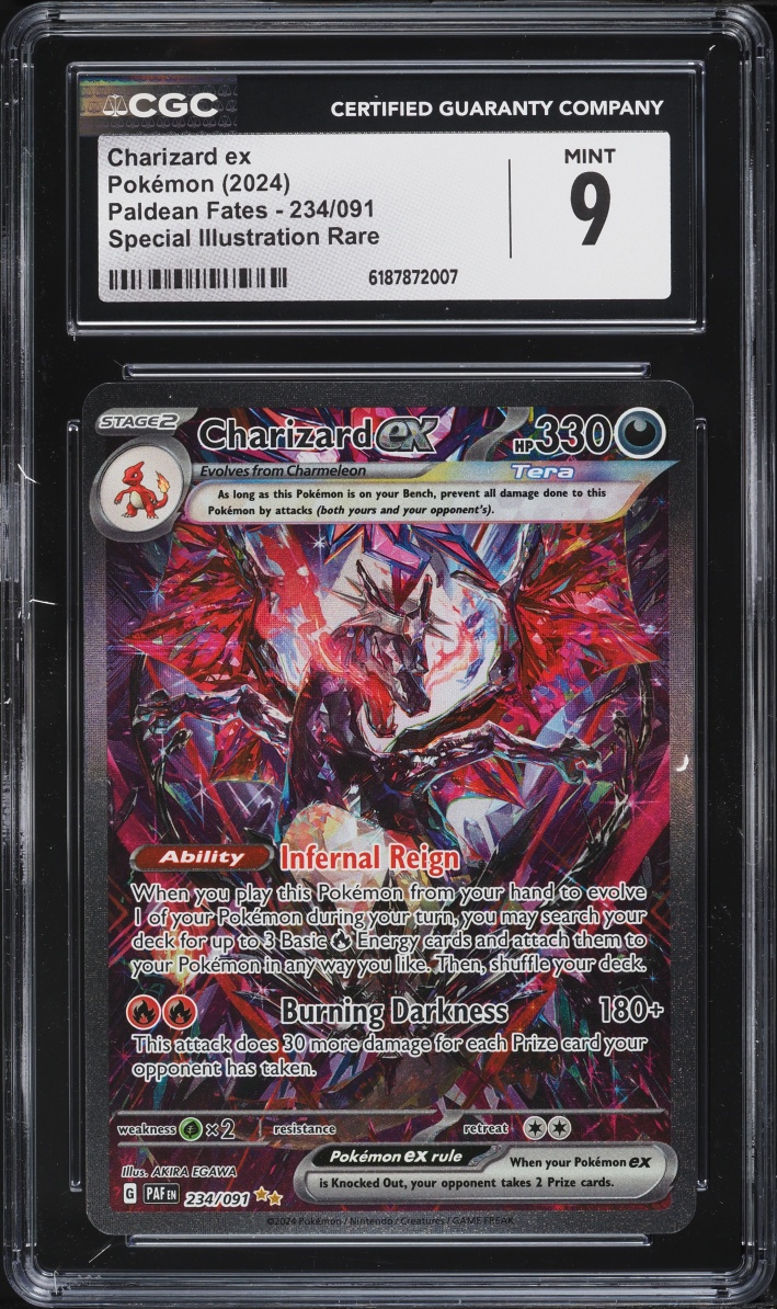2024 Pokemon Scarlet & Violet Paldean Fates SIR Charizard ex #234 CGC 9 MINT