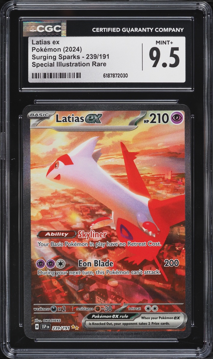 2024 Pokemon Scarlet & Violet Surging Sparks SIR Latias ex #239 CGC 9.5 MINT+
