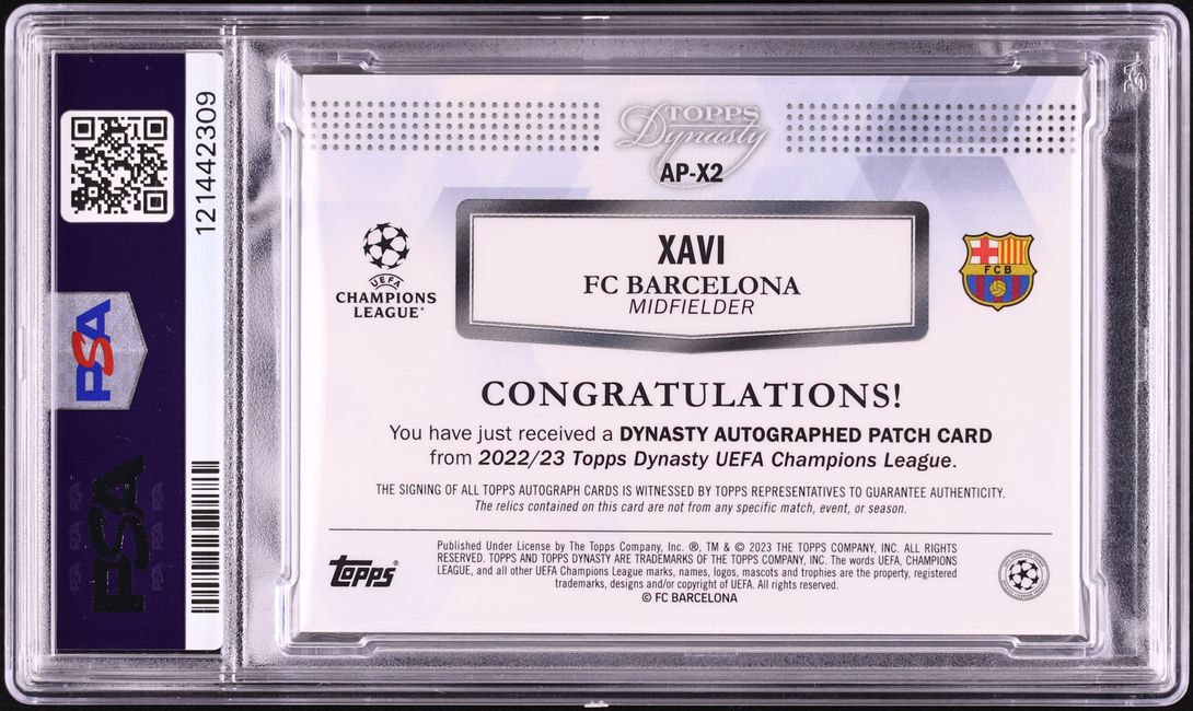 2022 Topps Dynasty UEFA Champions League Gold Xavi PATCH AUTO DNA