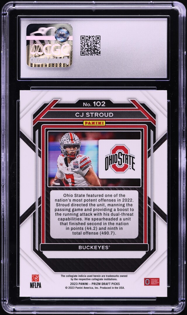 2023 Panini Prizm Draft Picks C.J. Stroud ROOKIE #102 CGC 9 MINT