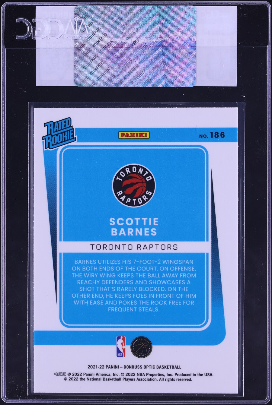 2021 Donruss Optic Scottie Barnes ROOKIE #186 CGC AUTH