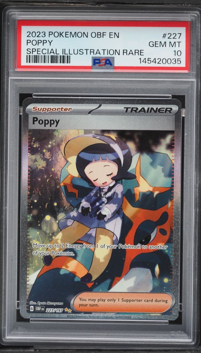 2023 Pokemon Scarlet & Violet Obsidian Flames SIR Poppy #227 PSA 10 GEM MINT